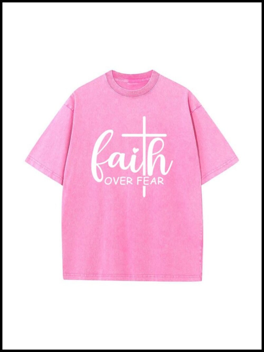 Oversized Christian Graphic T-Shirt Make Heaven Crowded Faith Tee